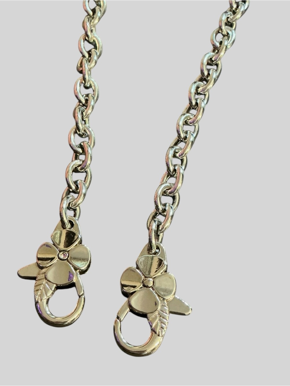 Silver Floral Purse Chain Strap Replacement Crossbody Shoulder Bag Chain